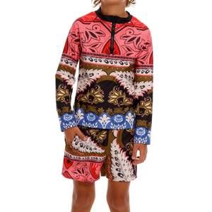 NEW AGUA BENDITA antiq noah long sleeve rashguard - unisex in red multicolor